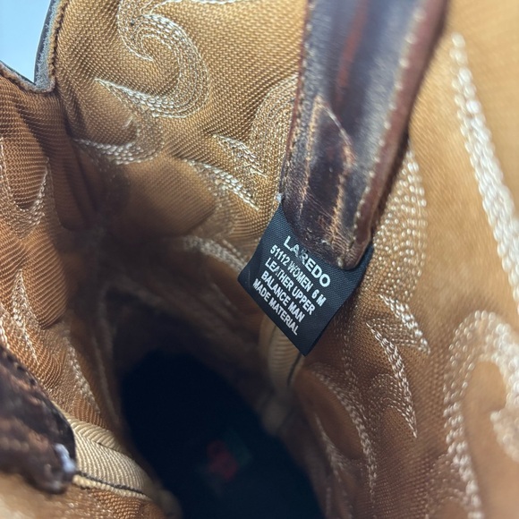 Laredo Maddie Western Boot Distressed Tan Womens Size 6M Cowgirl Embroidered - Picture 6 of 7